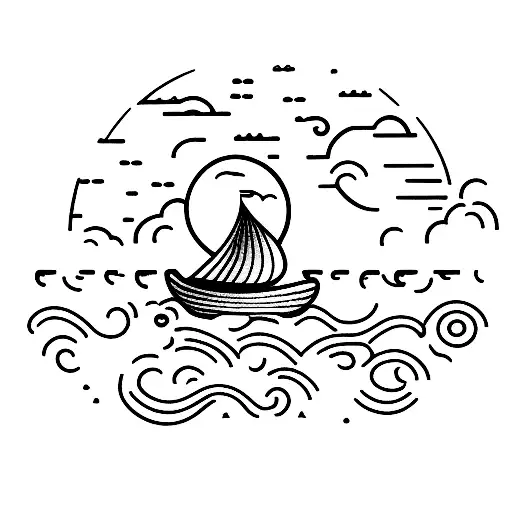 Small Boat With No Sail Sitting In The Ocean