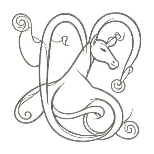 Aquarius Aries Tattoo Design