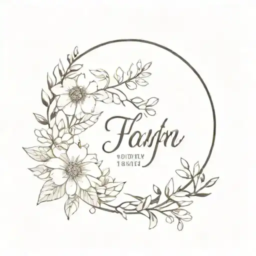 Name Surround By Flowers In A Circle Shape