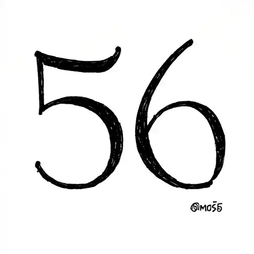Number 56 Graffiti Tattoo Mini