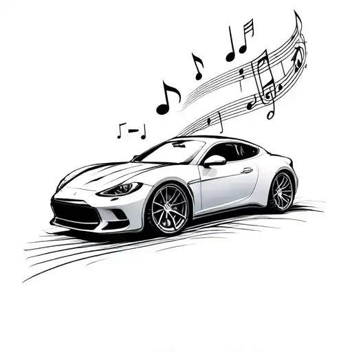 Car Turbo Morphing Into A Music Note