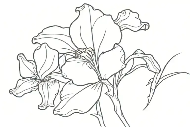 A Wrap-around Iris Flower On My Forearm That Has A Semicolon