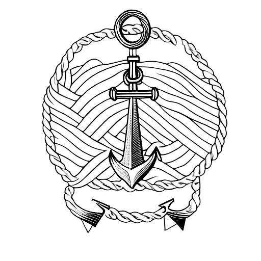Anchor With The Rope Incorporate The Letters T And C