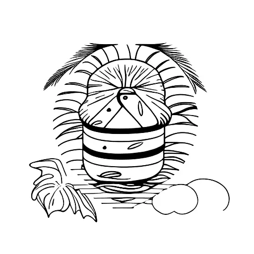 A Palm Tree Intertwined With An Hourglass