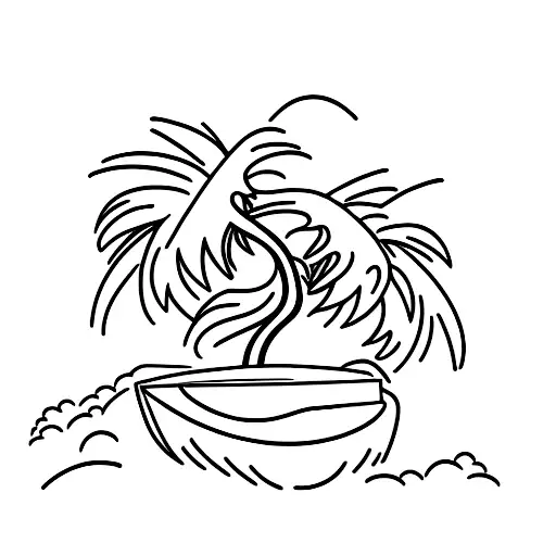 Palm Tree Growing Out Of An Open Book