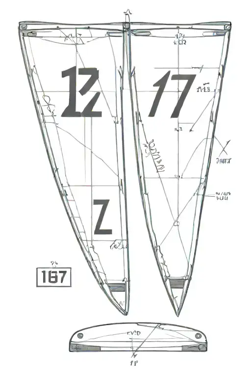 Crossed Sport Rudders With The Numbers 17 And 07 Distributed On Both Rudders