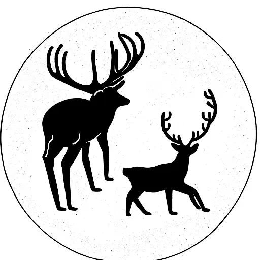 Deer And Bear Together In A Circle