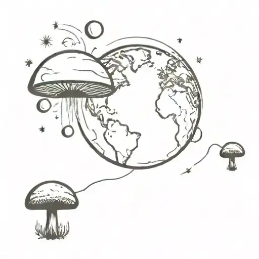 A View Of The Round Earth From Space With A Mushroom Cloud From A Nuclear Explosion On The Earth