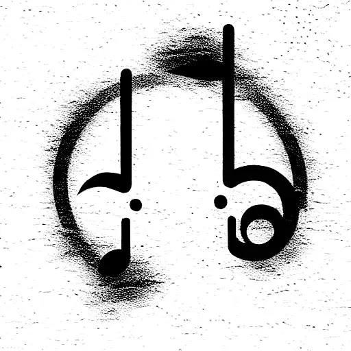 Music With A Line Represting Love For Music And Play Pause Buttons