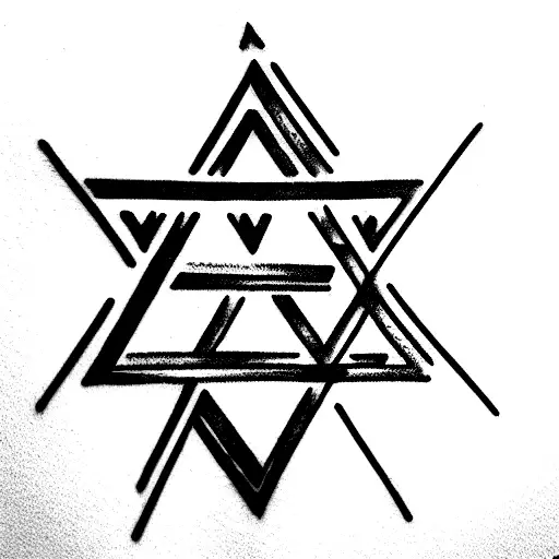 Star Of David With Christian Cross Inside