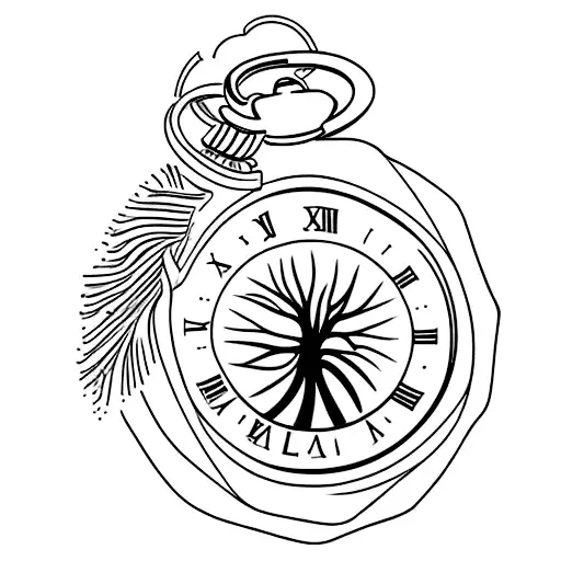 A Tree Growing Out Of An Antique Pocket Watch