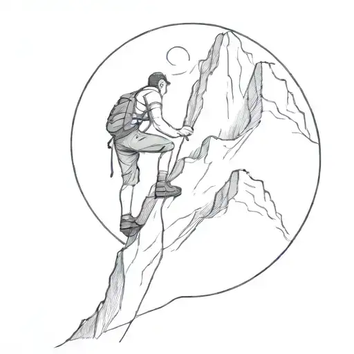 Man Climbing A Mountain