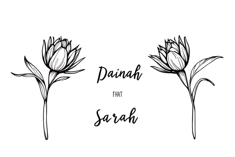 Dainty Sarah Named Tattoos With Proteas