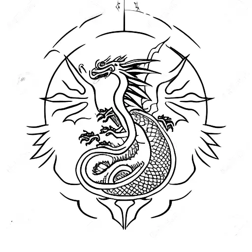 Dragon With A Tree Of Life On The Back Of A Girl