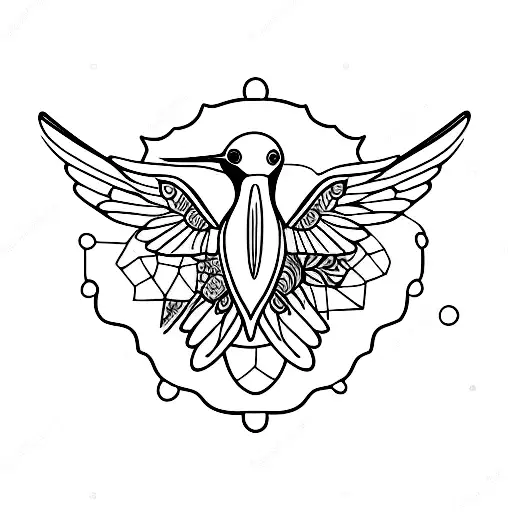 Hummingbird With Geomeyrical Art