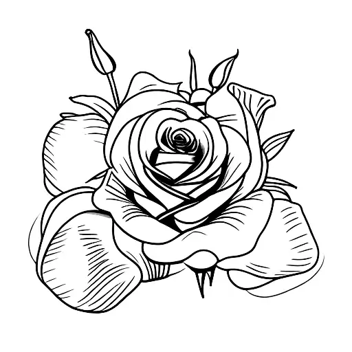 Rose And Tulip In A Bouquet