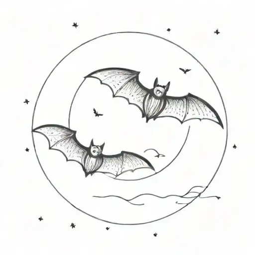 Halloween Moon And Bat