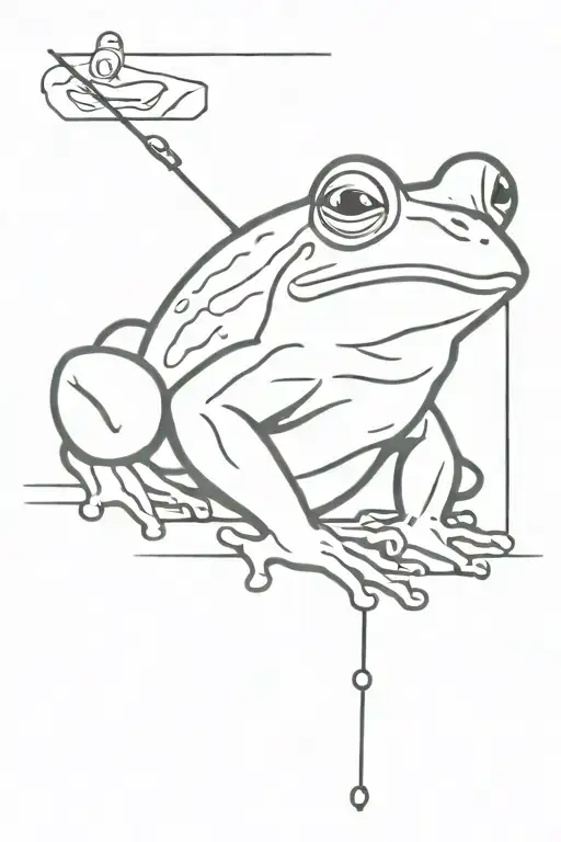Frog Holding A Lead