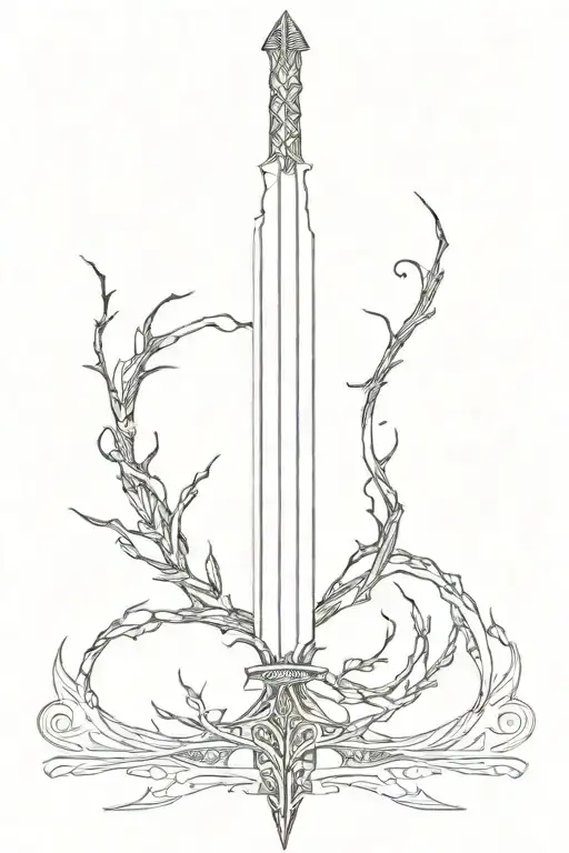 Narsil Sword From The Lord Of The Rings With Elven Inscriptions
