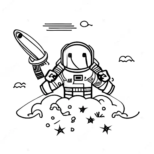 Astronaut With Bird Representing Perseverance