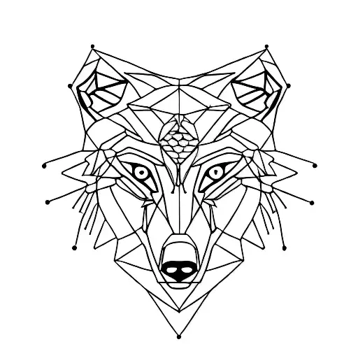 Wolf Silhouette In A Geometric Pattern