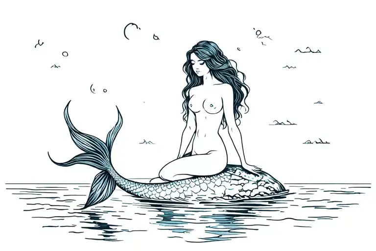 Mermaid Sitting On A Rock
