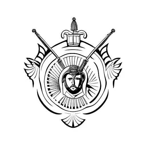 A Minimalist Roman Spear Head With Stoic Inscriptions In Latin Beneath It