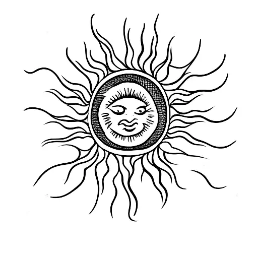 Sun With Ornamental Elements