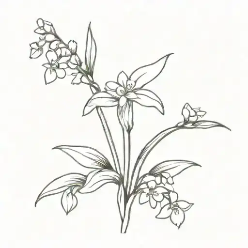 Line Cross Wrapped With Lilly Of The Valley Flower