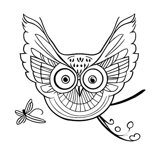 Half A Owl And Half A Dragonfly With An Important Date In The Middle