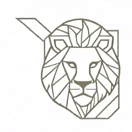 A Minimalist Geometric Design Of The Galatasaray Logo With A Lion Silhouette