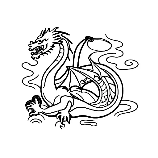 Dragon Playing An Acoustic Guitar