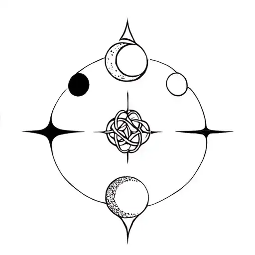 Moon Phases And Witch Knot