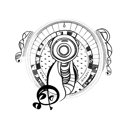 A Tattoo Of A Sitting Baby Elephant With Music Notes Coming Out Of Its Trunk