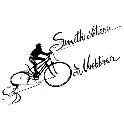 Smith-webster In Cursive Writing With A Guy Flipping A Bike In The Back