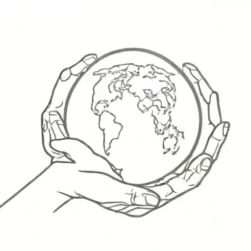 Earth Globe Watch Hand Reaching