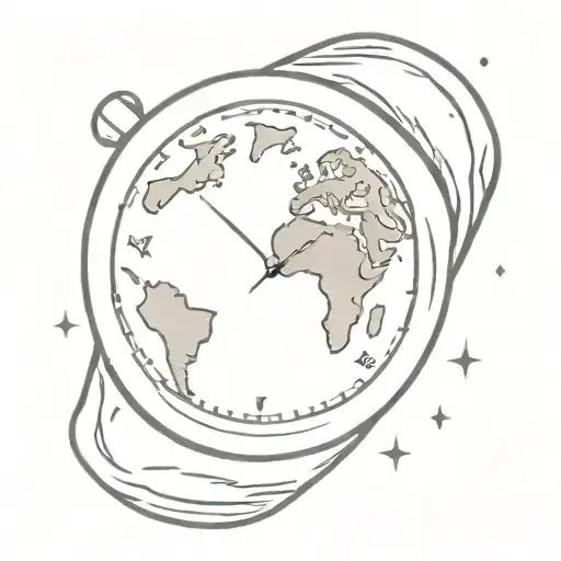 Planet Earth Pierced By A Watch Hand