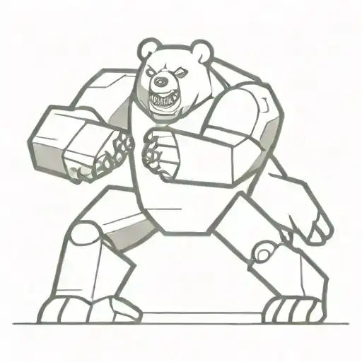 A Mega Robot Fighting A Zombie Bear