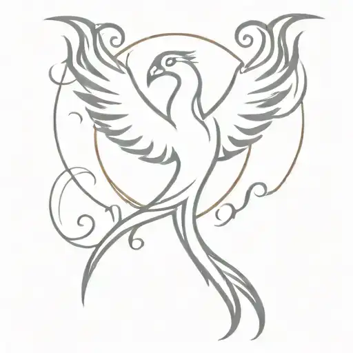 Phoenix And Triskele Symbol