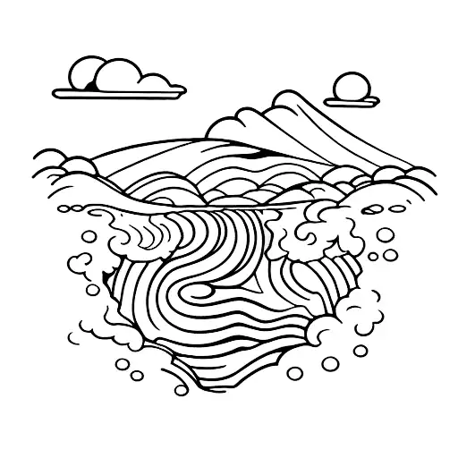 Waterfall Reflected In The River