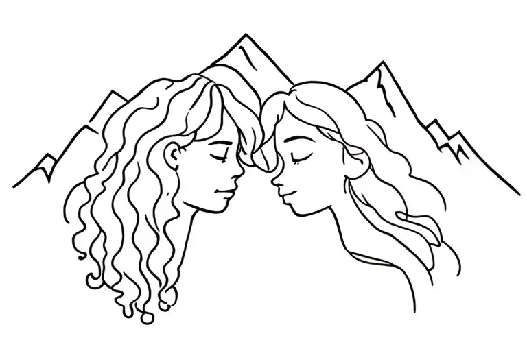 Curly Hair Friend W Straight Hair Friend Enjoy The Mountains