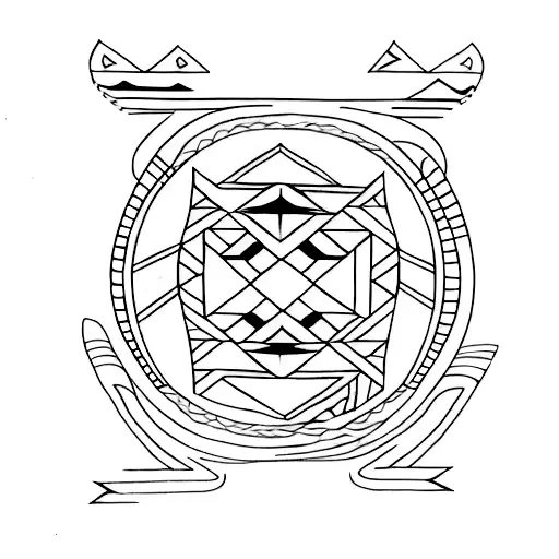 Simple Line Work Of A Native American Design