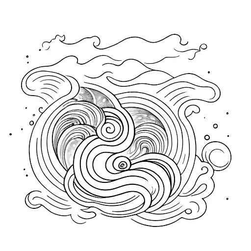 A Nebula Merging With An Ocean Wave