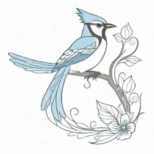 Blue Jay On Stomach Cancer Ribbon