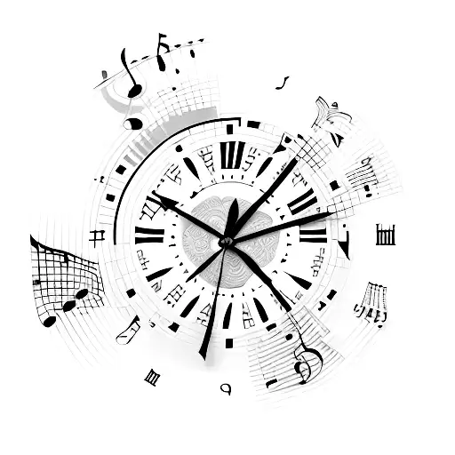 Callende Clock Filled By Important Date But As Music Notes Modern And Simple And Creative