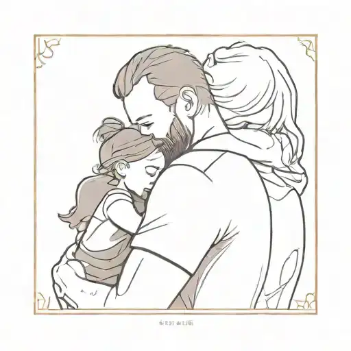 A Father Hugging His Daughter