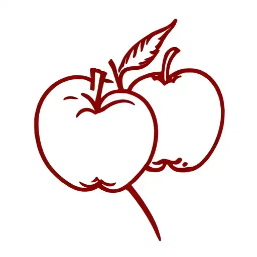 Peach And Apple With Canadian Maple Leaf Intertwined