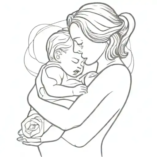 Mother Holding Baby Girl