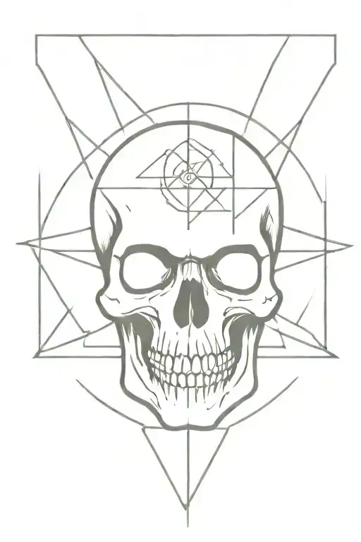 Skull And Symbol Inside Surrounded
