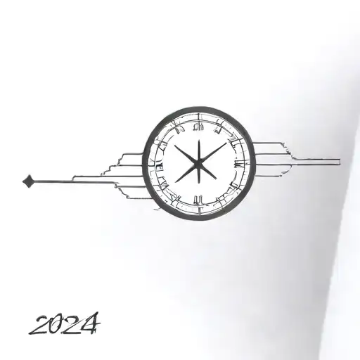 Mens Wrist Tattoo Roman Number 2024 And Sunrise Above It